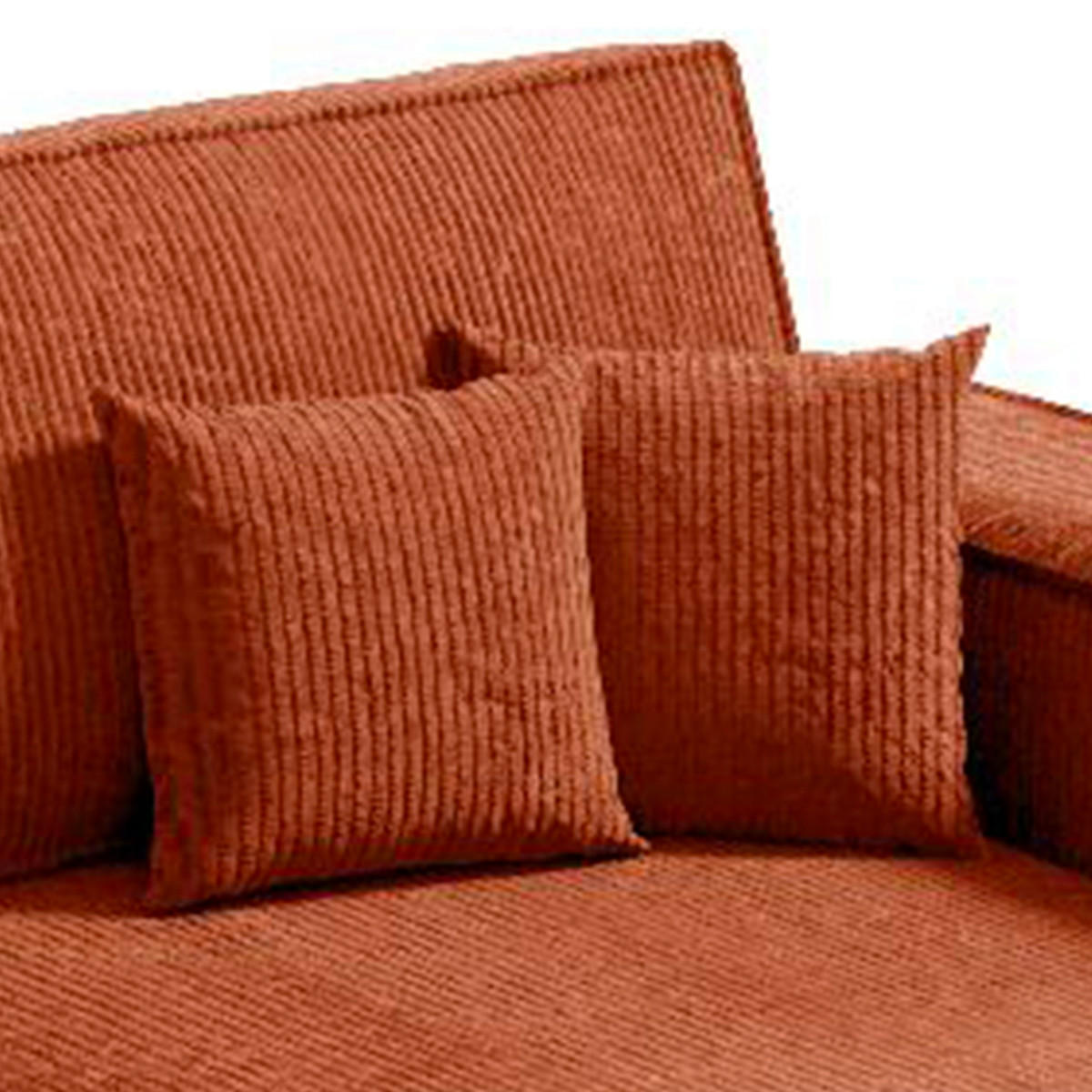 ECKSOFA Isaac 3 Sitzplätze Orange - Orange, Holz (257/148cm) - Petits-meubles