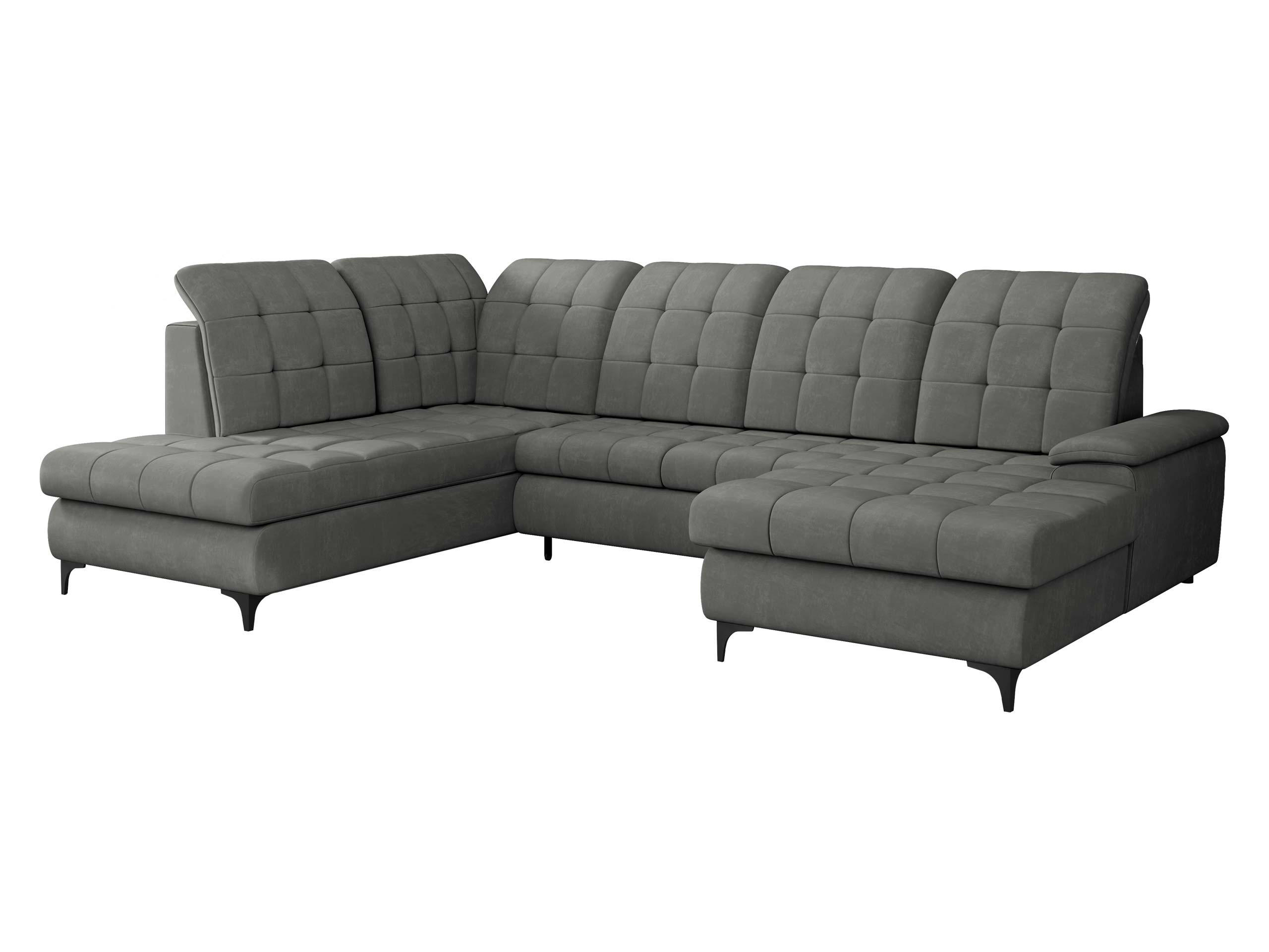 WOHNLANDSCHAFT Enzo, Seite: Rechts - Schwarz/Grau, Holz/Textil (330/105/212cm) - MIRJAN24