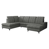 WOHNLANDSCHAFT Enzo, Seite: Rechts - Schwarz/Grau, Holz/Textil (330/105/212cm) - MIRJAN24