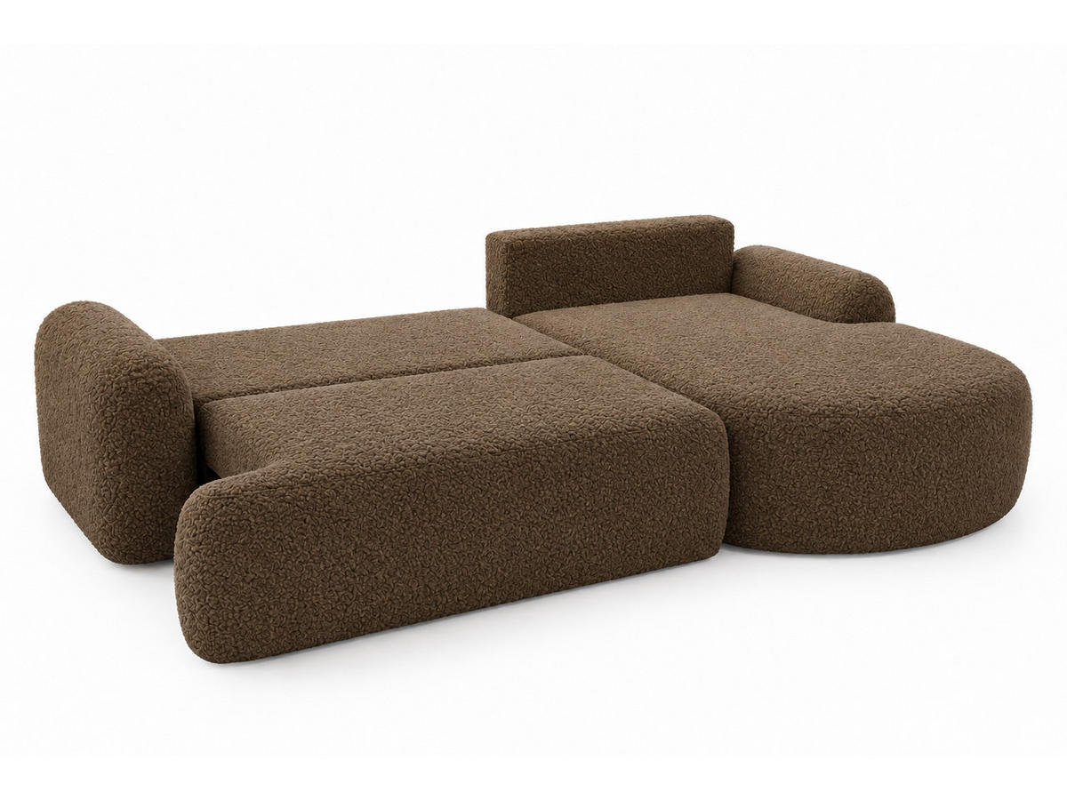 ECKSOFA Aurio Dunkelbraun Rechts - Dunkelbraun, Holz/Textil (261/177cm) - Graingold