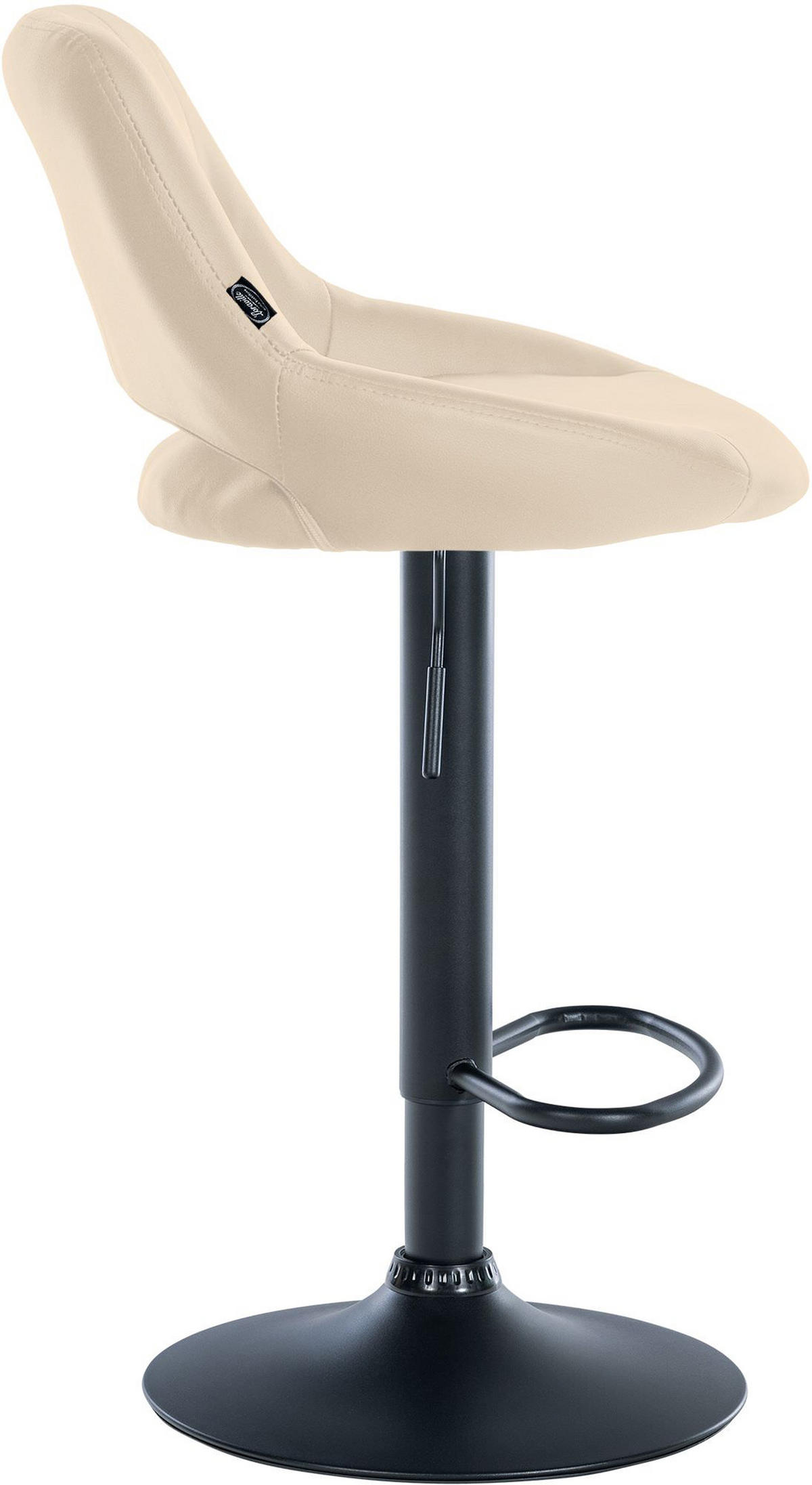 BARHOCKER 2er Set Milos Kunstleder B creme - Schwarz/Naturfarben, Kunststoff/Metall (47/106/48cm) - TPFLiving