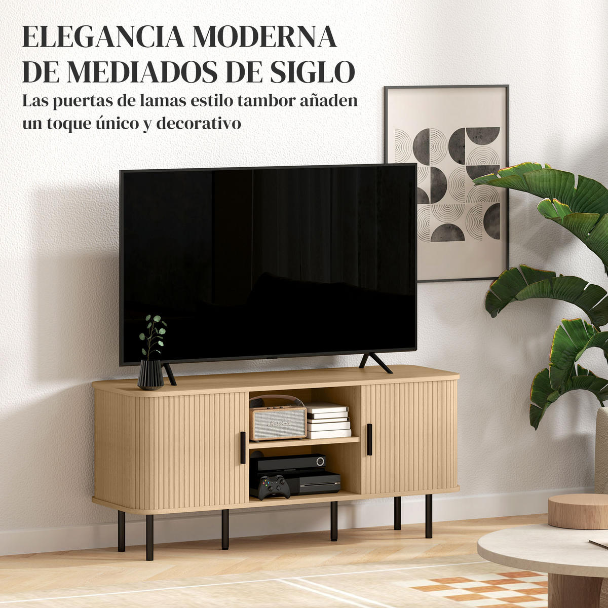 TV-MÖBEL Eichefarben 1 Stück - Eichefarben, Holzwerkstoff (120/55/40cm) - GiPP