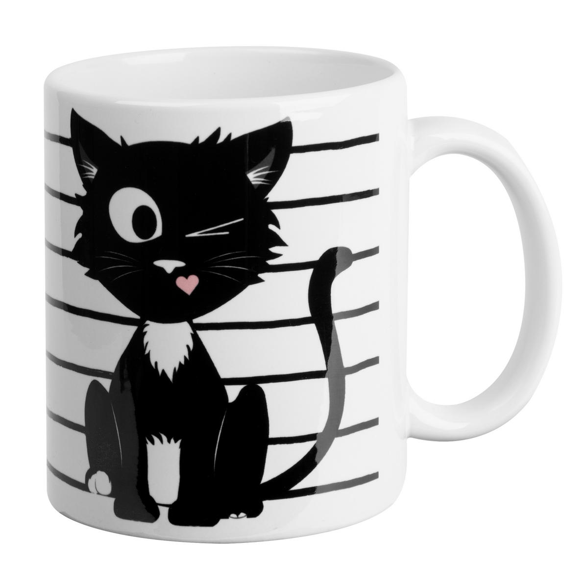 KAFFEEBECHER Ralf Schmitz Hildegard Schmitz' Katze Weiß 320 ml - Weiß, Keramik (0.32L) - United Labels