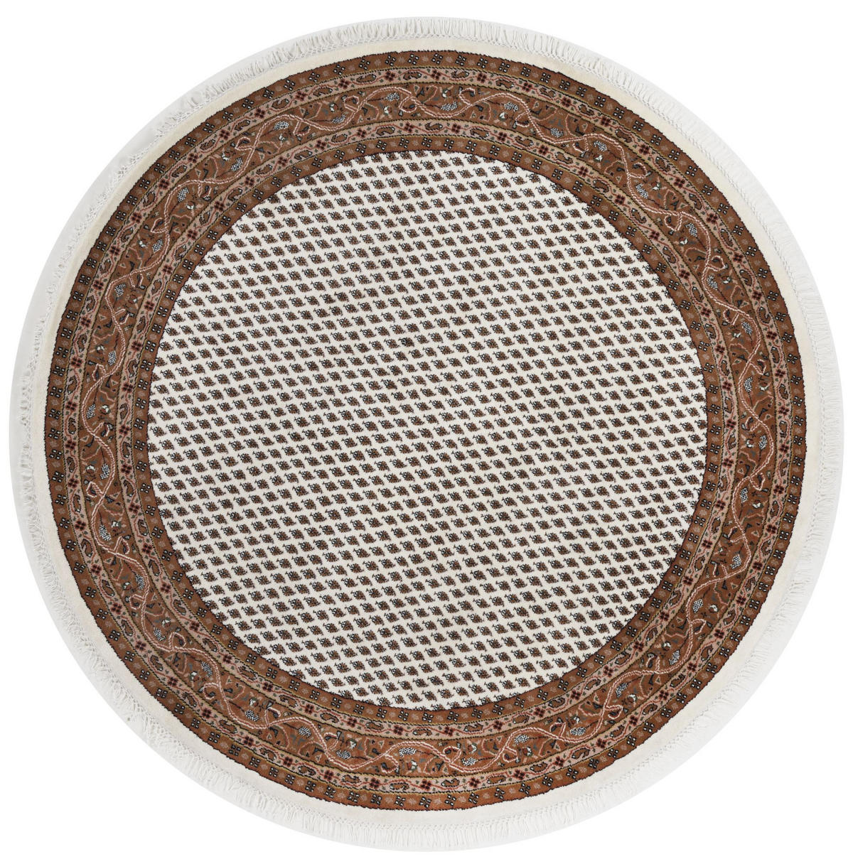 ORIENTTEPPICH Indo Mir, klassisch, strapazierfähig 200x200 cm - Creme, Textil (200/200cm) - Rug and Roll