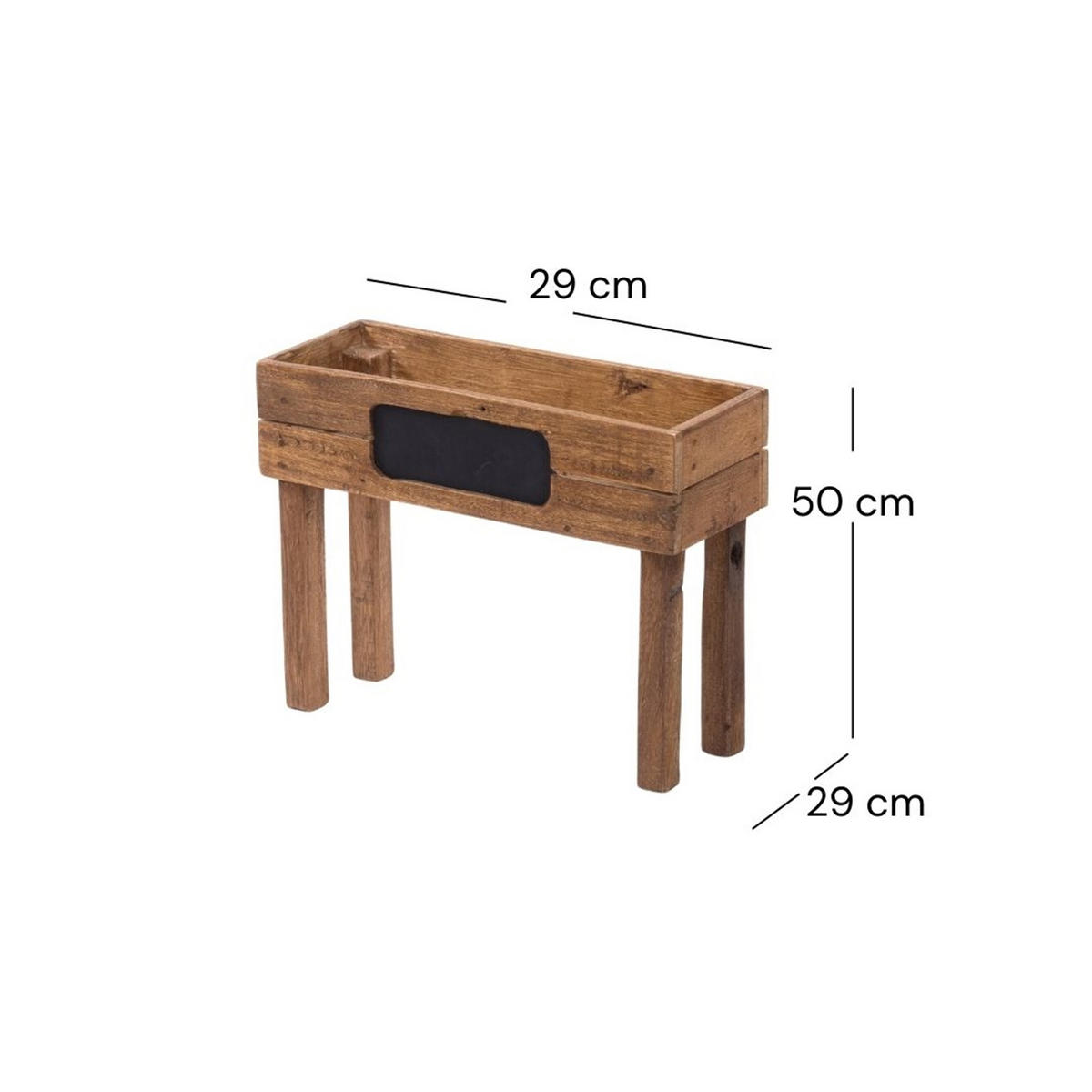 PFLANZKISTE Basilic Recyclingholz massiv, beschriftbar, stapelbar naturfarben - Naturfarben, Holz (30cm) - DESIGN DELIGHTS