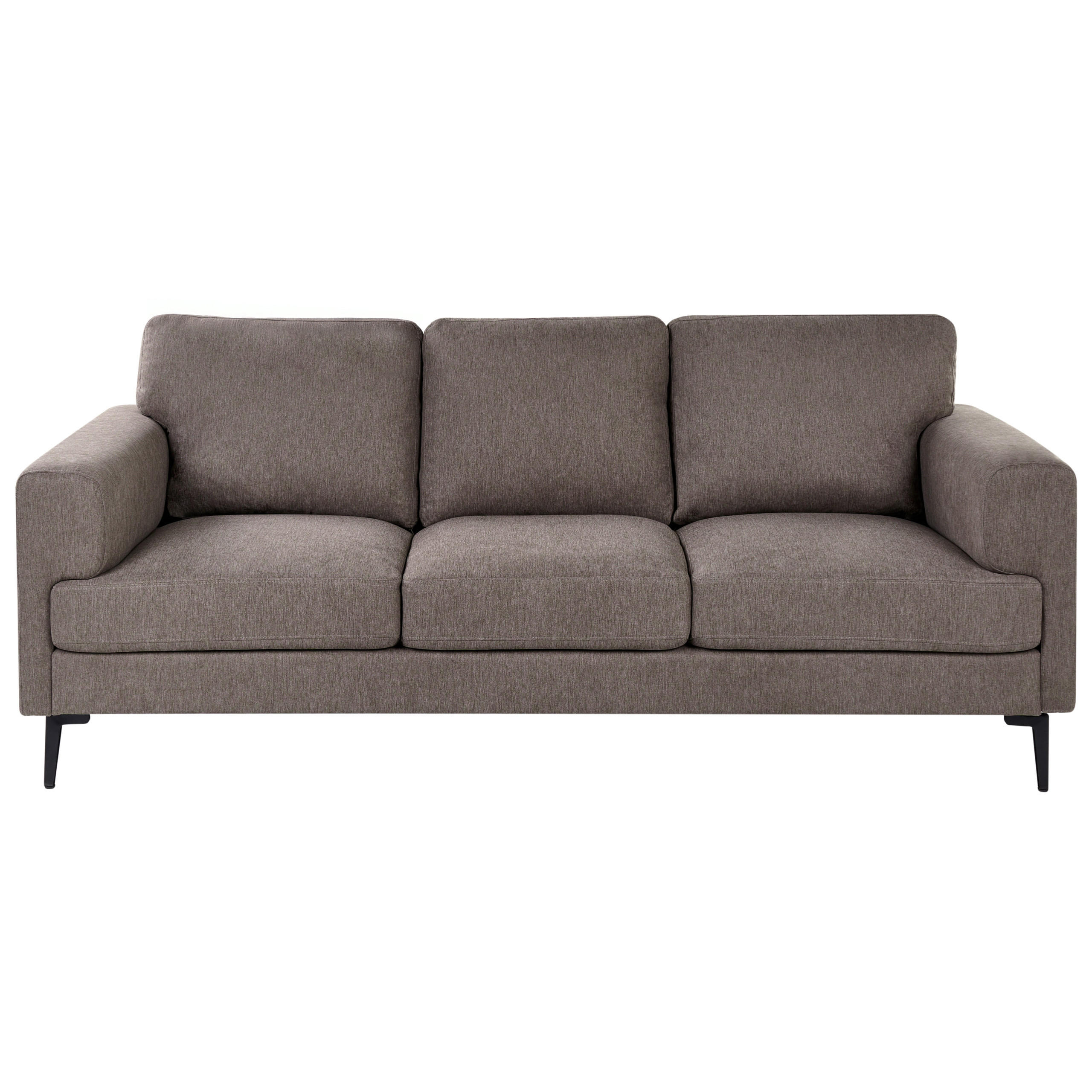 3-SITZER-SOFA Stoff Braun Lousto - Schwarz/Braun, Textil (213/85/65cm) - Beliani