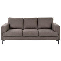 3-SITZER-SOFA Stoff Braun Lousto - Schwarz/Braun, Textil (213/85/65cm) - Beliani