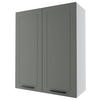 KÜCHENHÄNGESCHRANK Kvantum W4/80 Dust Grey Matt / Weiß Matt 80 / 32,5 / 96cm - Weiß/Grau, Holz/Holzwerkstoff (80/96/32.5cm) - Feldmann-Wohnen