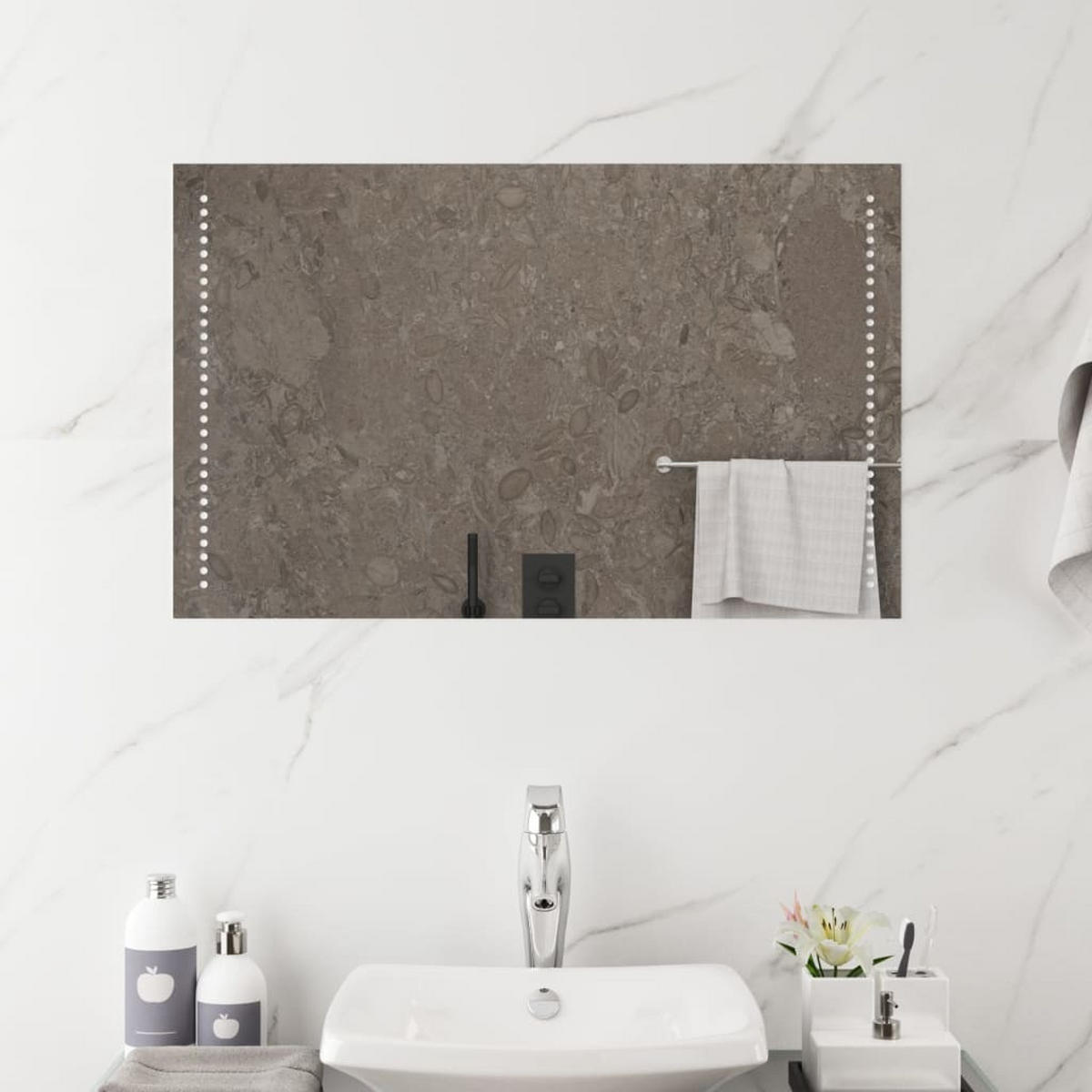 LED-BADSPIEGEL 50x80 cm - Transparent, Glas (50/80/80cm) - furnicato