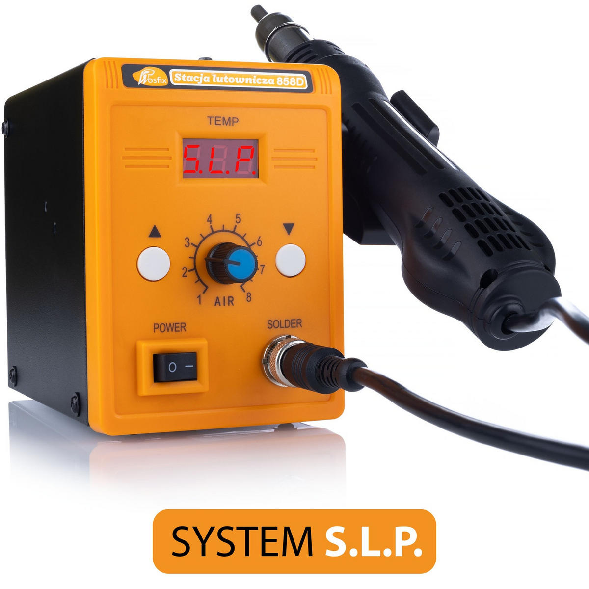 LÖTSTATION 858D Hot-Air, 700 W, 100-500 °C, 3 Düsen, LÖTKOLBEN, TACKER, 200 Klammern, Koffer Set - Multicolor, Kunststoff/Metall (20/30/30cm)