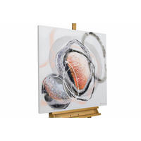 ACRYLBILD HANDGEMALT 80/80 cm - Rot/Schwarz, Holz/Textil (1.48/80cm) - KUNSTLOFT