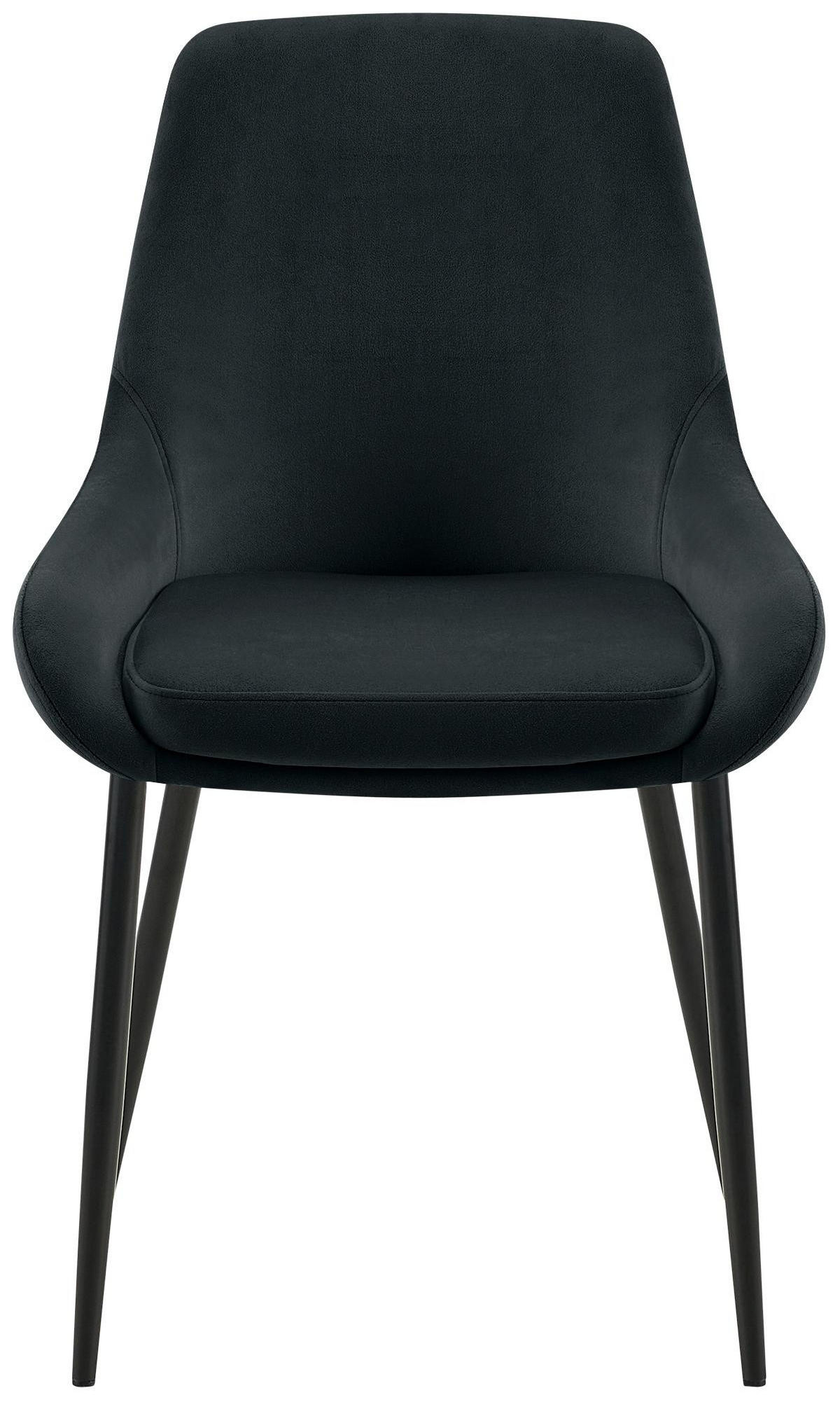 ESSZIMMERSTUHL 2er Set Punar Samt Schwarz Schwarz Wohnzimmerstuhl - Schwarz, Textil (50/86/53cm) - DELUKE