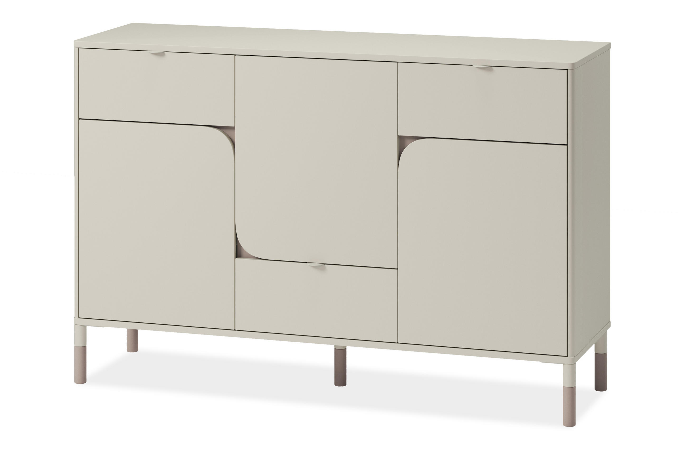 KOMMODE CATTA mit Schubladen, Cremefarben - Creme, Holz (130/87/40cm) - KONSIMO®