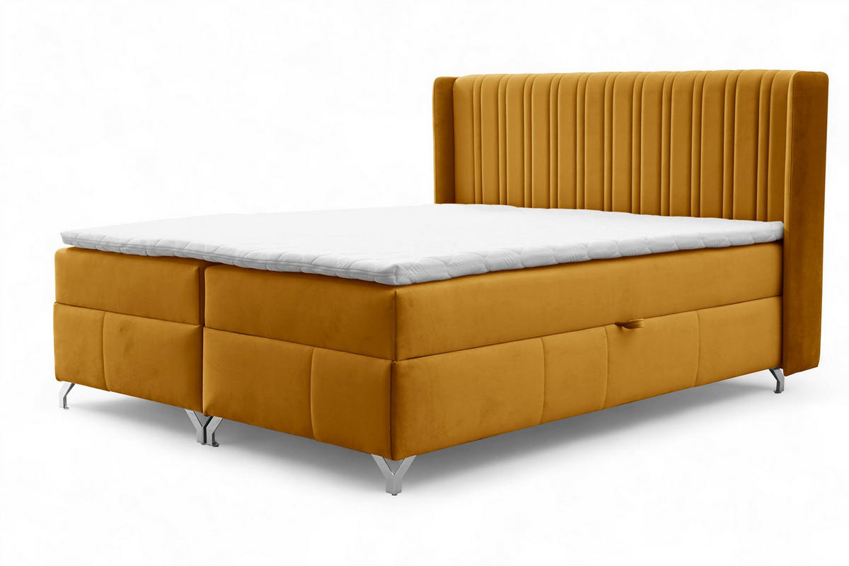 BOXBETT Damien - Gelb, Holzwerkstoff/Textil (120/200cm) - Fun Möbel