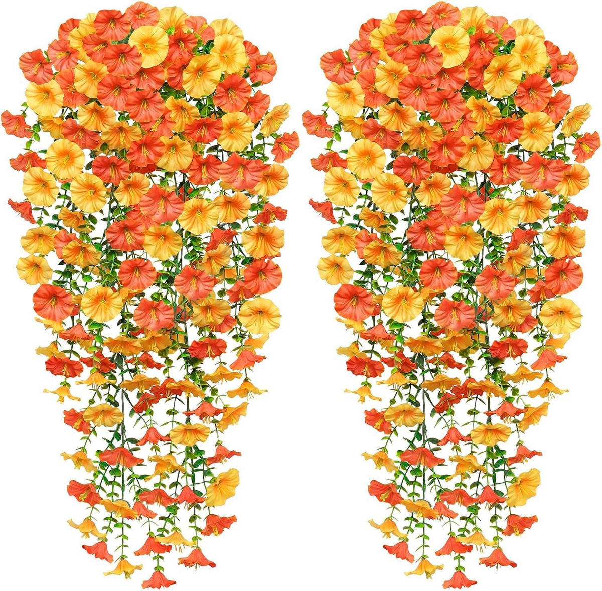 KUNSTBLUME 2 Stück Kunstblumen Veilchen Hängend - Dunkelorange, Kunststoff (75cm) - Kaket