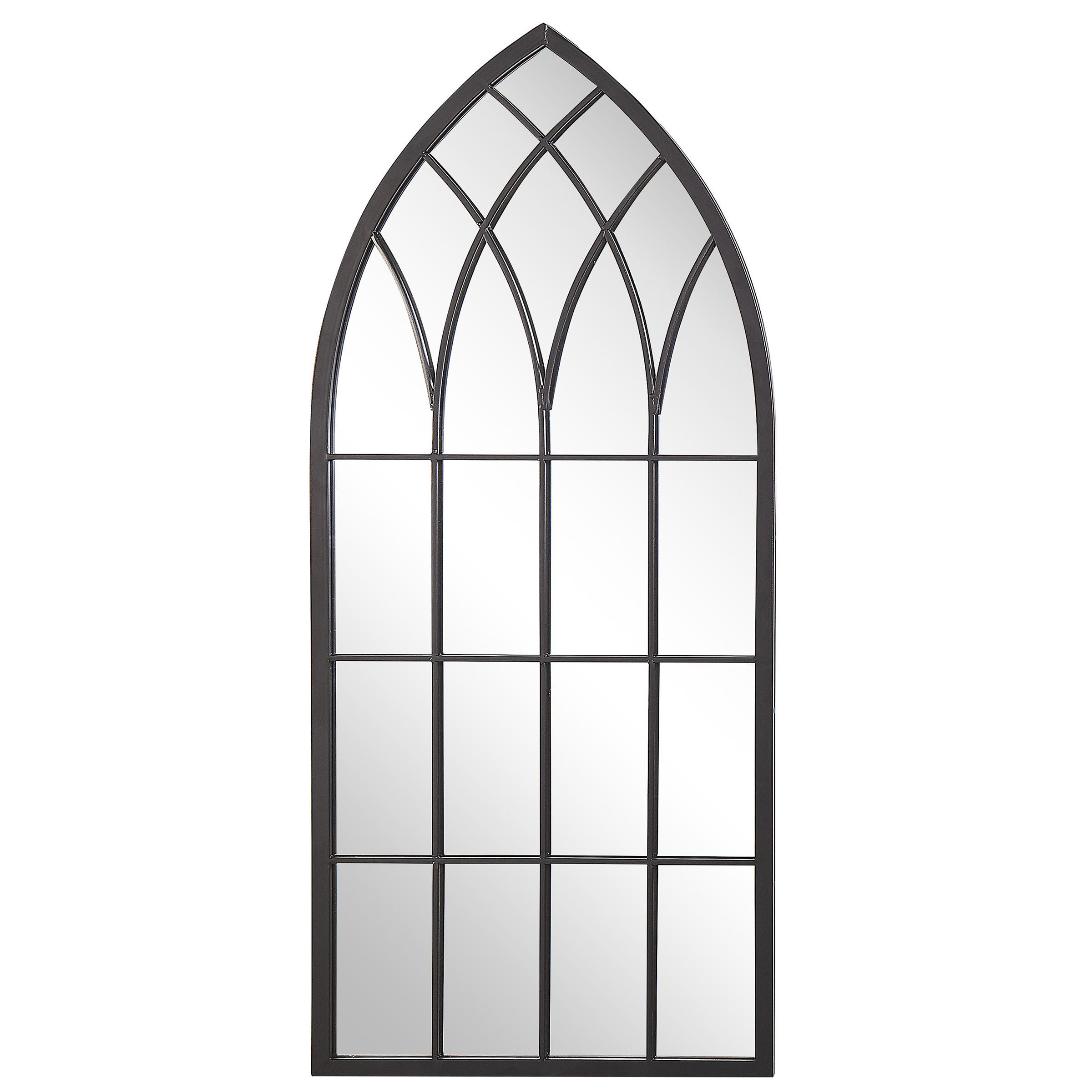 WANDSPIEGEL schwarz Fensteroptik 50/115 cm Cassel - Schwarz, Metall (50/115/2cm) - Beliani