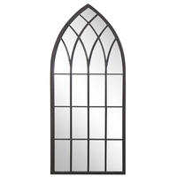 WANDSPIEGEL schwarz Fensteroptik 50/115 cm Cassel - Schwarz, Metall (50/115/2cm) - Beliani
