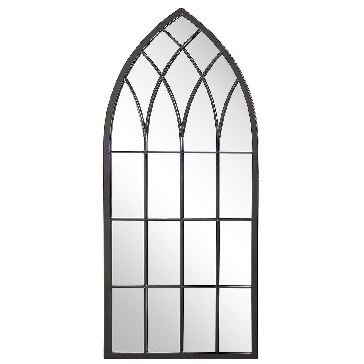WANDSPIEGEL schwarz Fensteroptik 50/115 cm Cassel - Schwarz, Metall (50/115/2cm) - Beliani