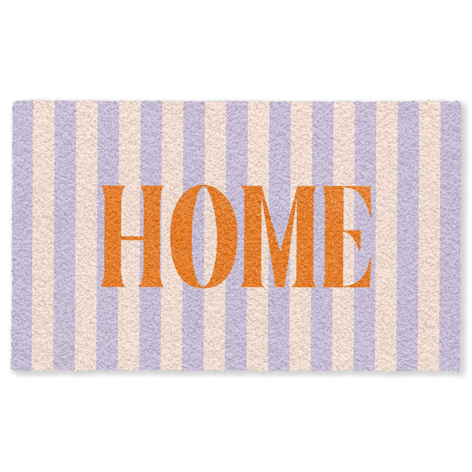 FUSSMATTE Lila – Orange – Streifen – Startseite 150x90 cm - Flieder, Kunststoff (150/0.4cm) - MuchoWow