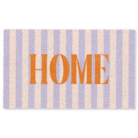 FUSSMATTE Lila – Orange – Streifen – Startseite 150x90 cm - Flieder, Kunststoff (150/0.4cm) - MuchoWow