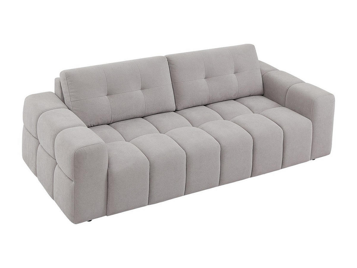 SOFA - 3 Personen - stoff - hellgrau Sopelana - Hellgrau, Kunststoff/Textil (220/78/100cm) - Vente-Unique