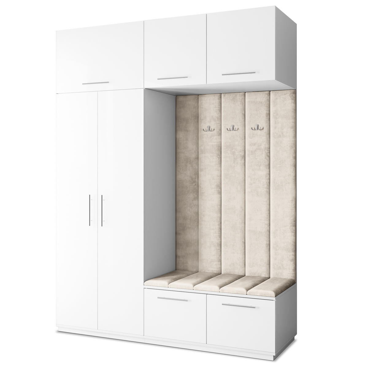 GARDEROBENSCHRANK REMA 180/240/60 cm Modern Weiß - Weiß, Holzwerkstoff (180/240/60cm) - MASSENO