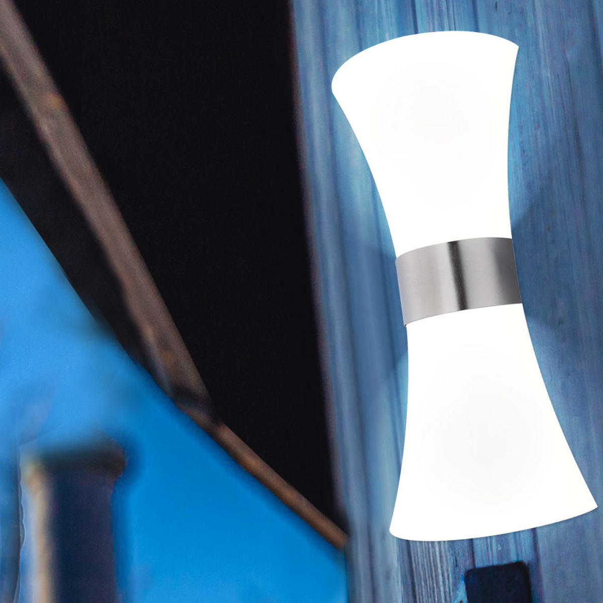LED AUSSEN-WANDLEUCHTE Santana Weiß Edelstahl - Weiß, Metall (16/35/9.5cm) - Globo Lighting