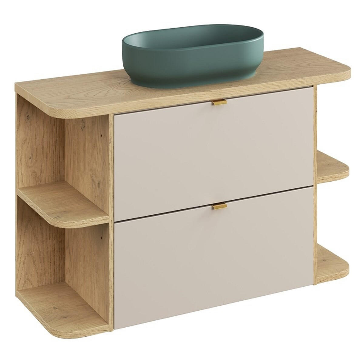 WASCHTISCHKOMBI 120 cm 5Teile - Dalia Cashmere D BM352 in Kaschmir/Matt - Kaschmir, Holz (120/50/46cm)