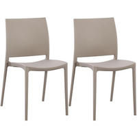 GARTENSTUHL 2 Kunststoff Taupe - Taupe, Kunststoff (42/81/49cm) - CLP