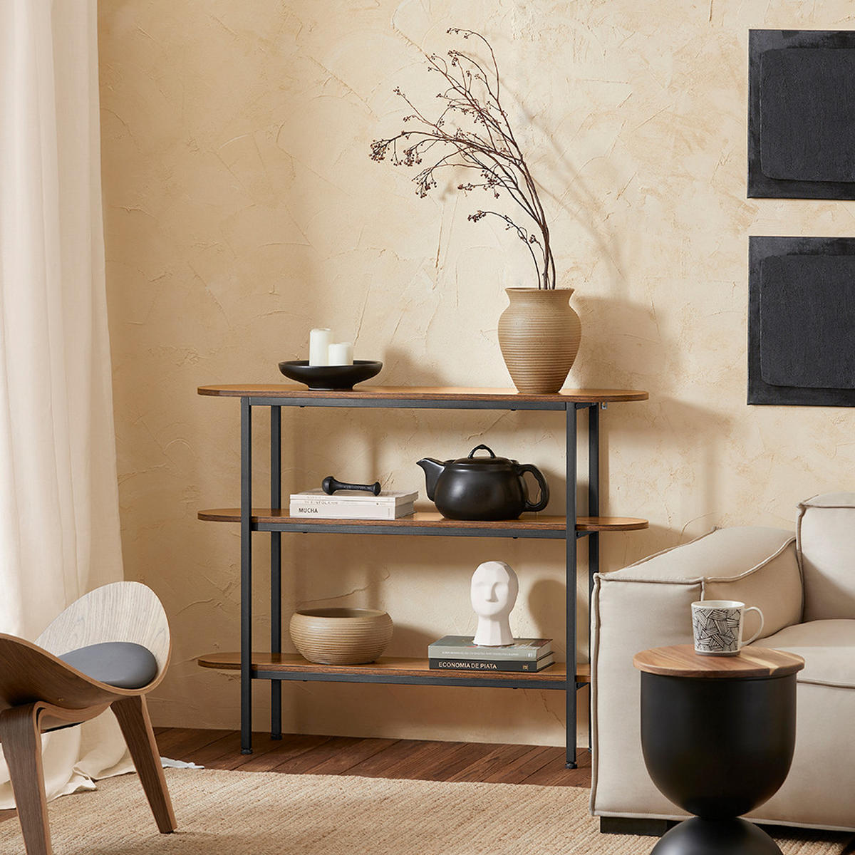KONSOLENTISCH Natur - Braun, Holzwerkstoff (25/110/86cm) - SoBuy