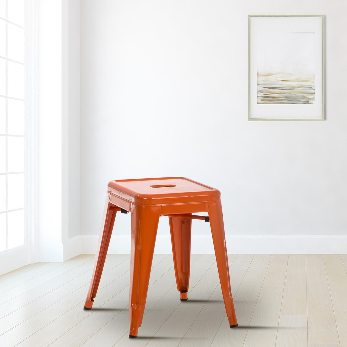 SITZHOCKER Arvida orange - Orange, Metall (40/46/40cm) - TPFLiving