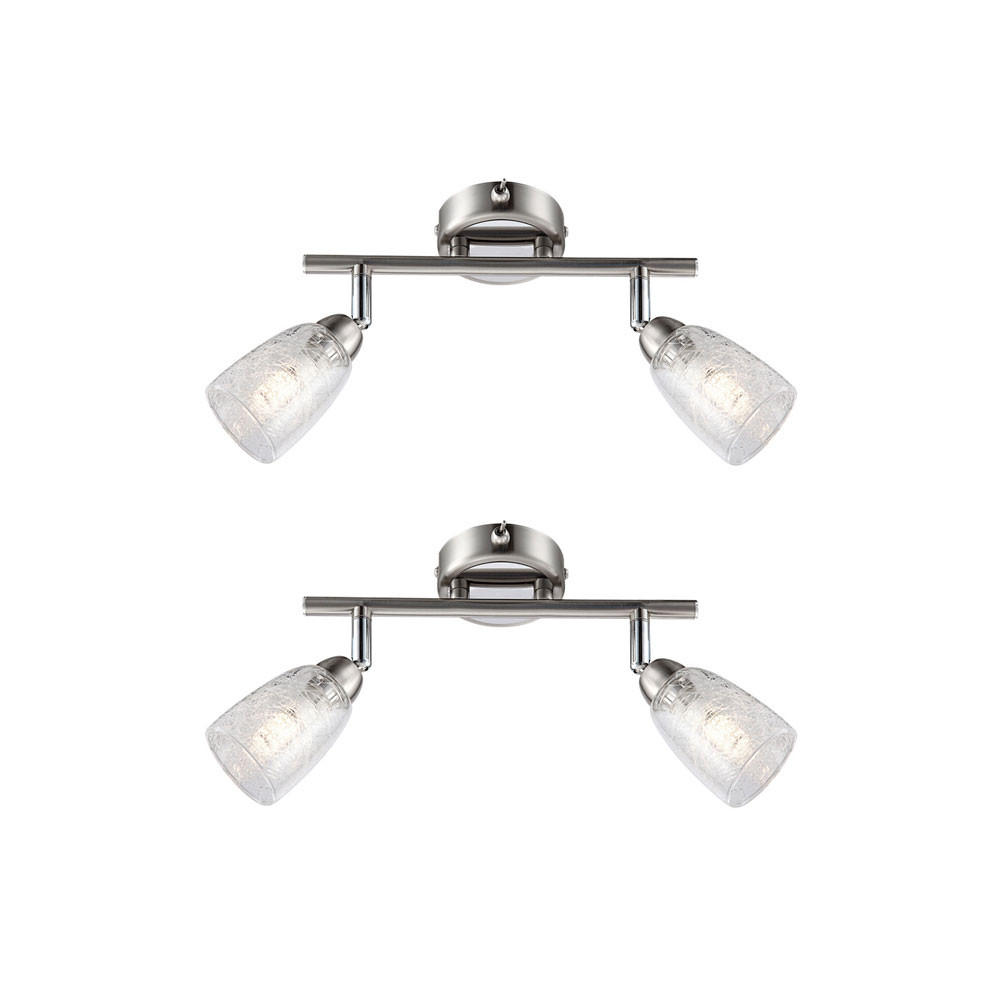 LED DECKENLEUCHTE Chrom Silber - Silberfarben, Glas (25/6/11cm) - Globo Lighting