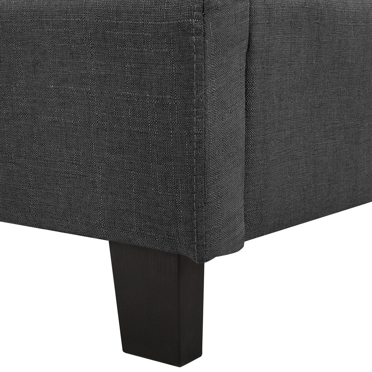 WASSERBETT 180x200 cm Grau La Rochelle - Dunkelgrau, Textil (180/200cm) - Beliani