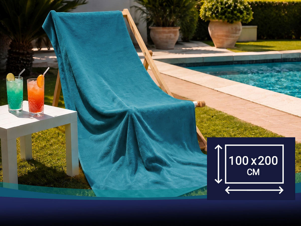 STRANDTUCH, 100x200 cm, 100% Baumwolle, Blau - Petrol, Textil (100/200cm) - Zollner