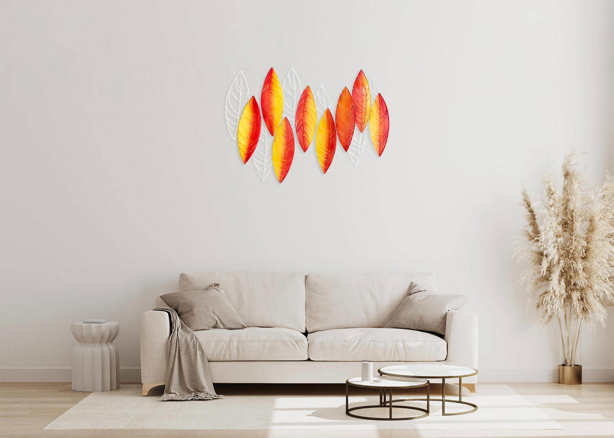 WANDDEKO Orange 117/82 cm - Orange, Metall (7.95/82/8cm) - KUNSTLOFT