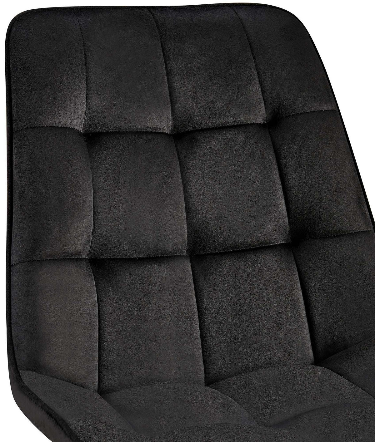 STUHL 2er Set Samt Schwarz - Schwarz, Textil/Metall (47/89/61cm) - CLP