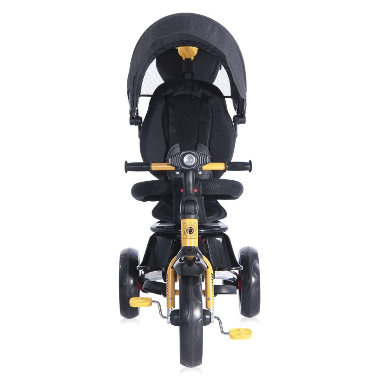 DREIRAD Enduro 4 in 1 drehbar gelb klappbar, Sitz drehbar, verstellbar, Licht - Gelb, Metall (114/49/104cm) - Lorelli