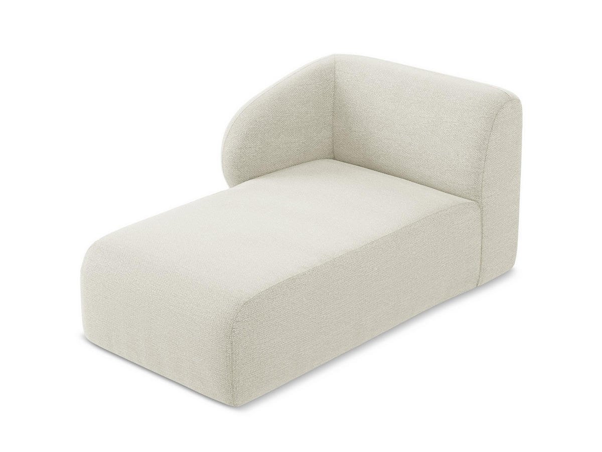 SOFAELEMENT Links Bouclé Stoff Beige - Sandfarben/Schwarz, Holzwerkstoff/Kunststoff (91/75/166cm) - Makamii