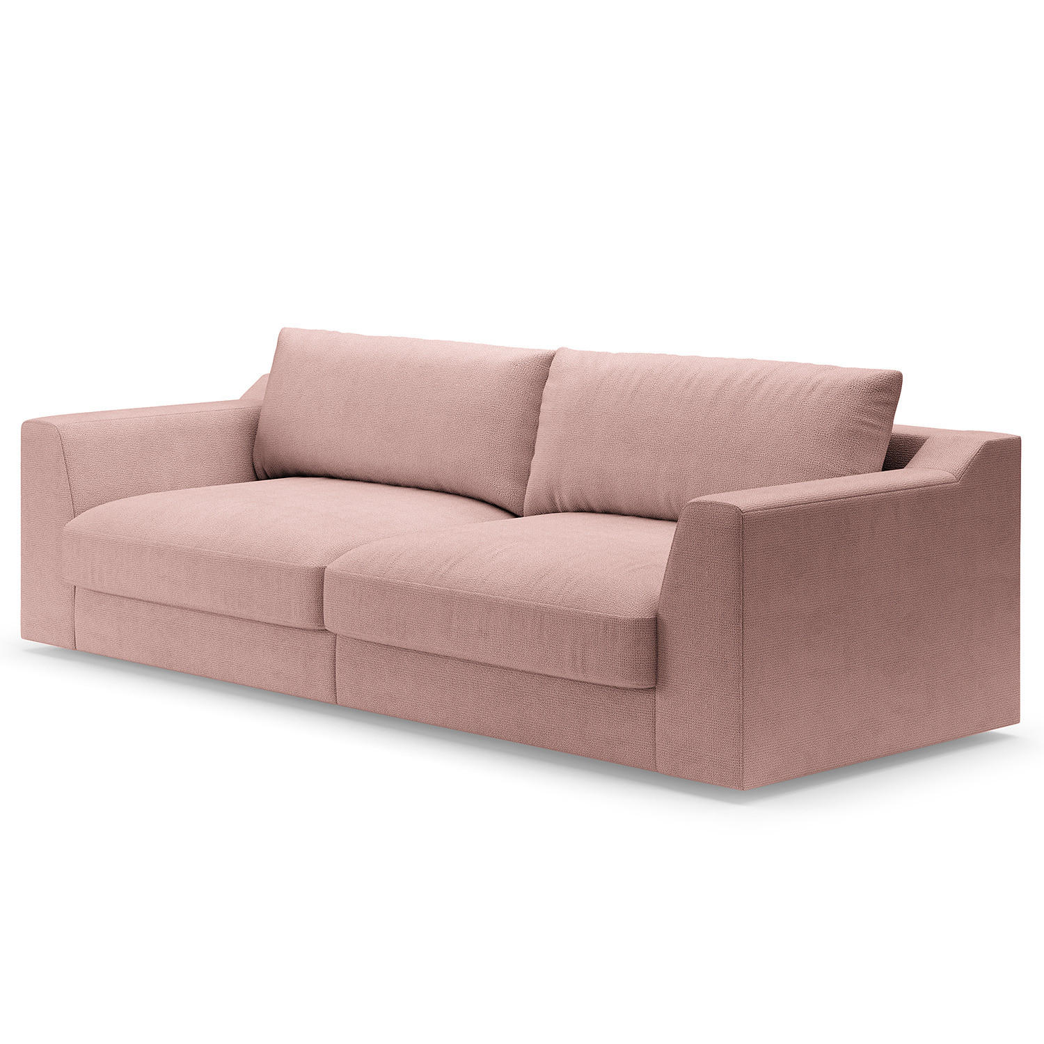 BIG-SOFA - Hellrosa, Kunststoff/Textil (274/90/112cm) - home24