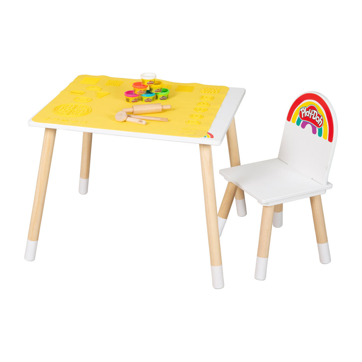 KINDERSITZGRUPPE roba x Play-Doh - Weiß, Holz (60/49/50cm) - Roba