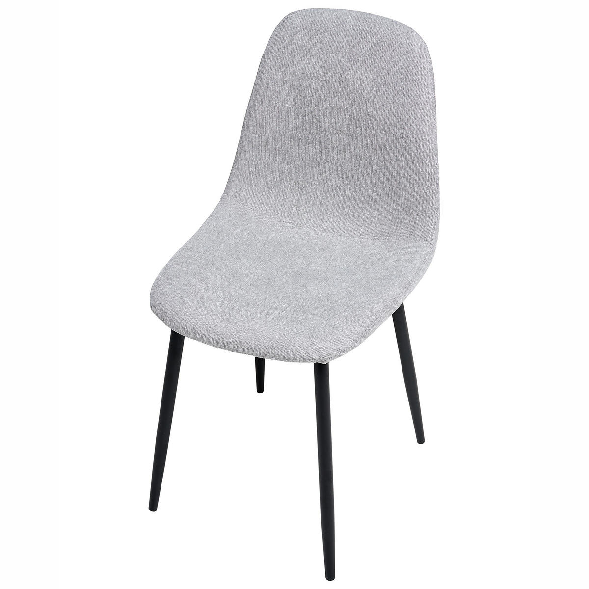 ESSZIMMERSTUHL 4er-Set Hellgrau Crandall - Hellgrau/Schwarz, Textil (44/87/53cm) - Beliani