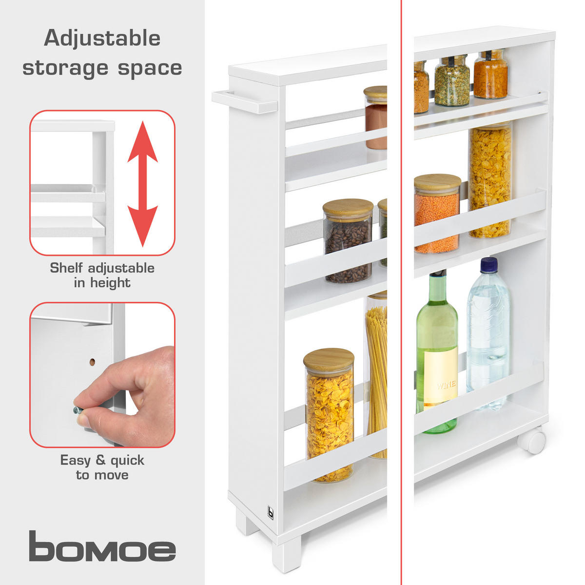 NISCHENWAGEN Hylla 50/79 cm Weiß - Weiß, Metall (15/79/50cm) - BoMoe