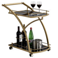 SERVIERWAGEN EVO - Goldfarben/Schwarz, Glas/Metall (66/73/46cm) - IDIMEX