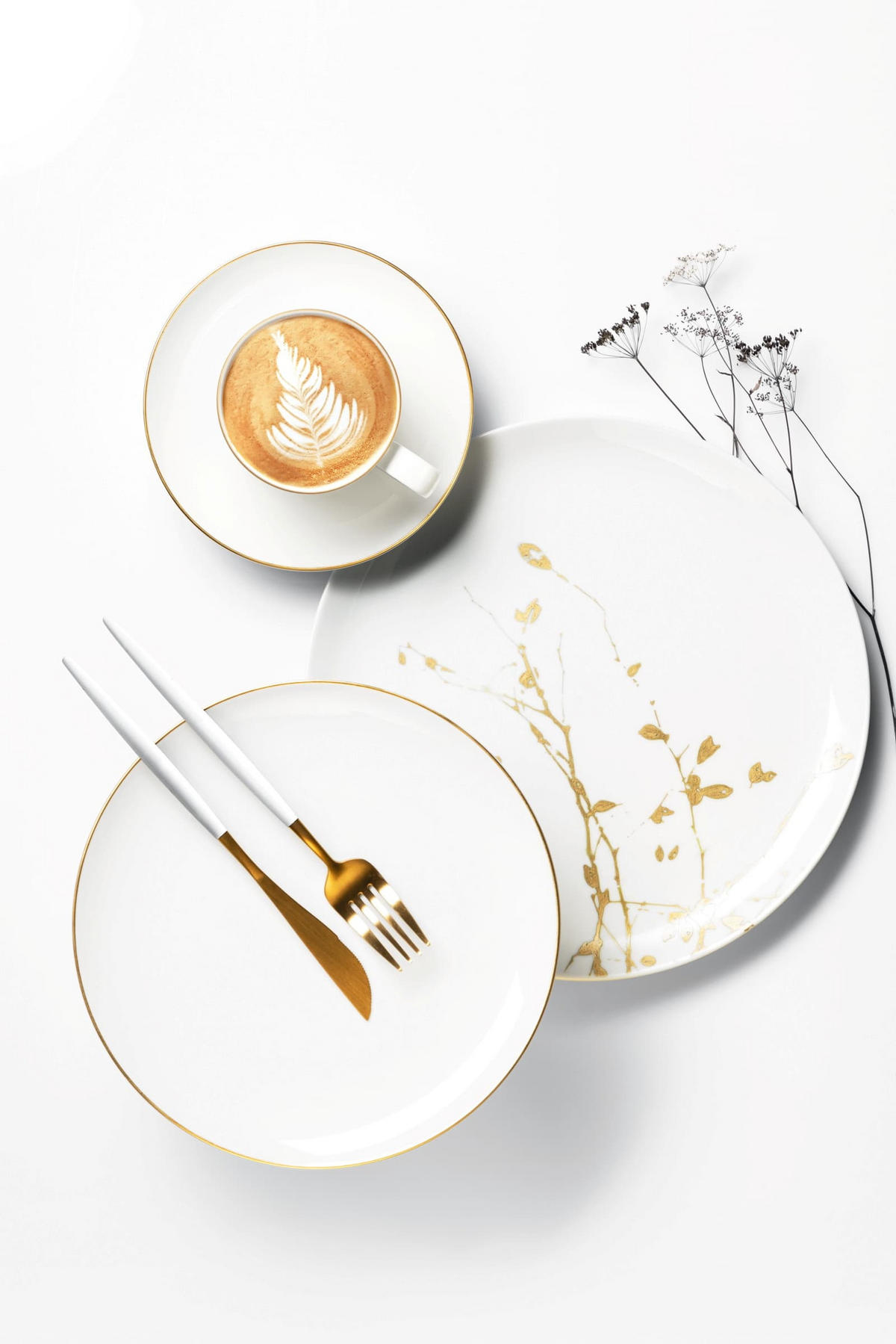 HENKELBECHER Liberty Goldrand weiß-gold 400 ml 6er Set - Goldfarben/Weiß, Keramik (0.4L) - Seltmann Weiden