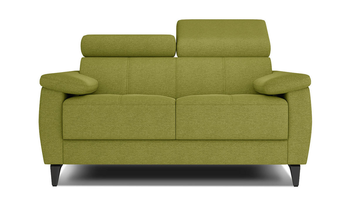 SOFA TAUNUS 2-Sitzer, limette - Limette/Schwarz, Holzwerkstoff/Textil (141/80/102cm) - Courtois Laville