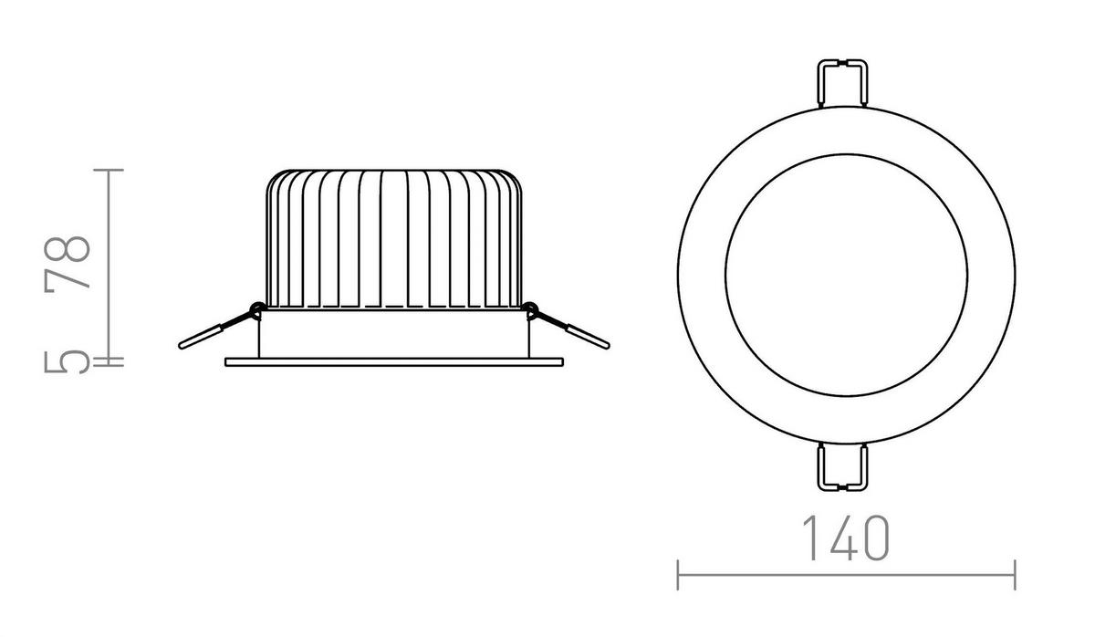EINBAULEUCHTE MAYDAY B 14 Weiß 15 W - Weiß, Metall (14/14/5cm) - Rendl