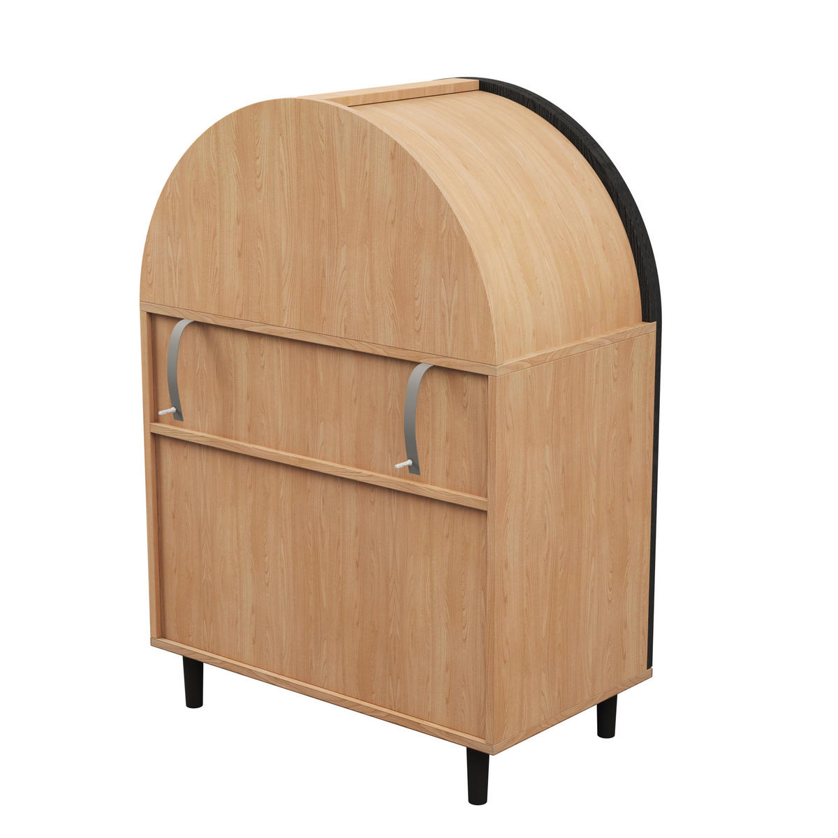 SCHUHSCHRANK 70/100/40 cm Natur/Schwarz aus MDF und Holzwerkstoff mit Rattantüren - Naturfarben, Holzwerkstoff (70/40/100cm) - OKMYHOME