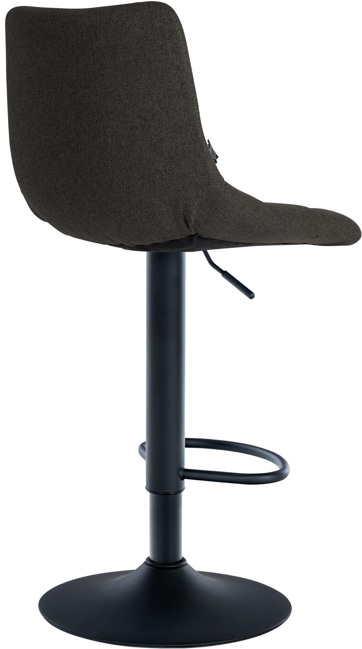 BARHOCKER James Stoff schwarz dunkelgrau - Schwarz/Grau, Textil/Metall (43/108.5/46.5cm) - TPFLiving