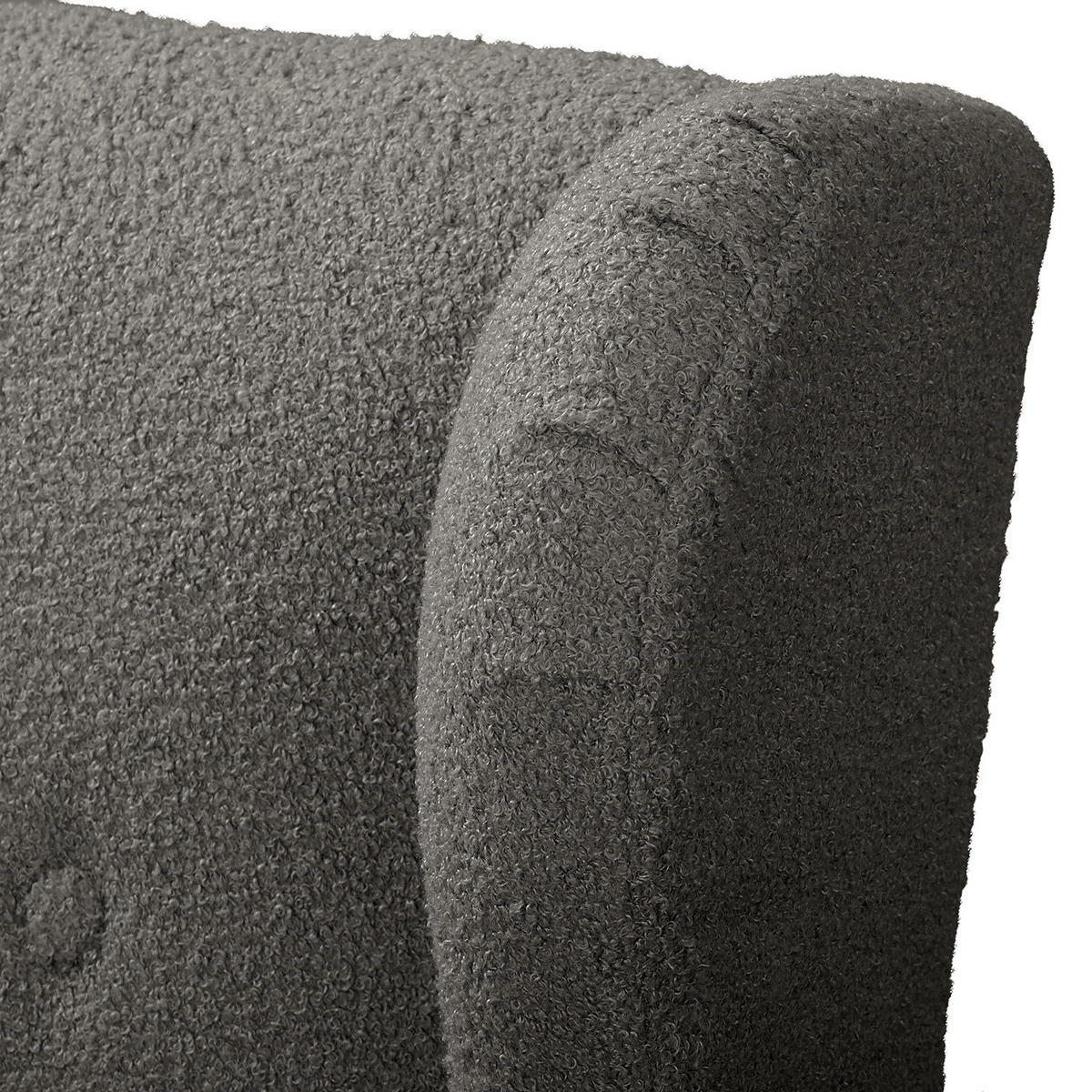 OHRENSESSEL - Dunkelgrau/Dunkelbraun, Textil (85/101/89cm) - home24