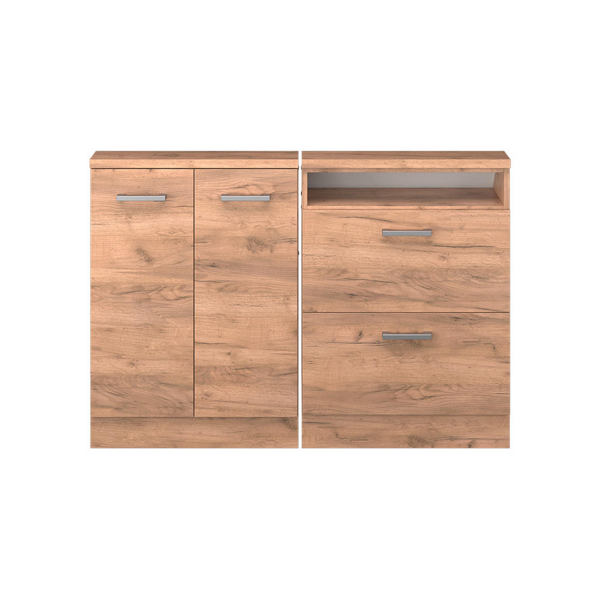 DACHSCHRÄGENSCHRANK-SET Rion Goldkraft Eiche 120 x 81.6 cm 2er Set - Honigeiche, Holzwerkstoff (120/81.6/46cm) - Vicco